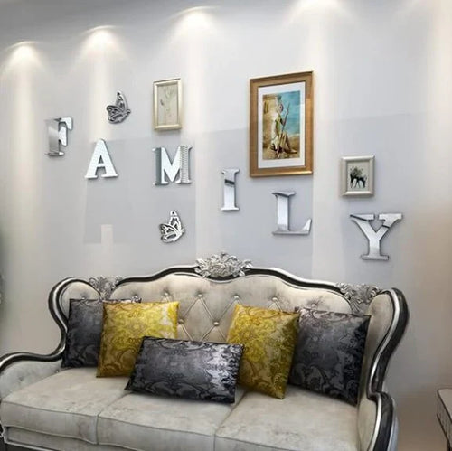 Family Sign Acrylic 3D Mirror Wall Decor