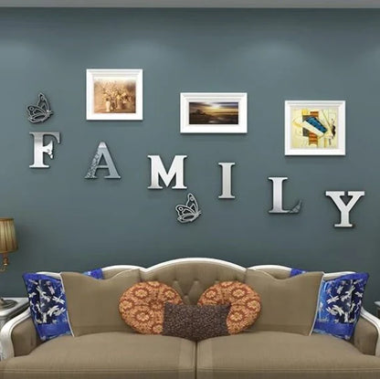 Family Sign Acrylic 3D Mirror Wall Decor