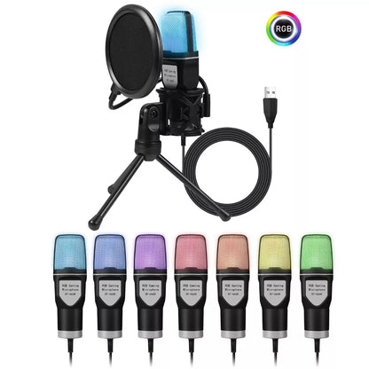 Clear full rgb lighting game computer microphone