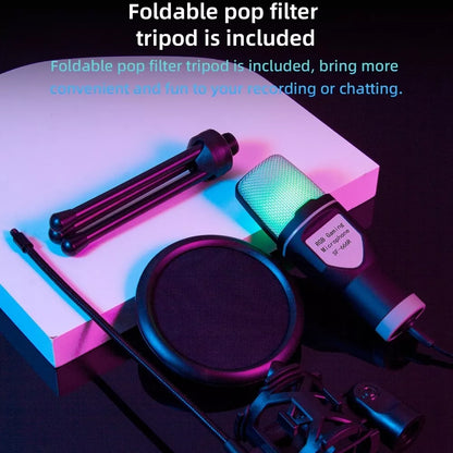 Clear full rgb lighting game computer microphone