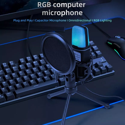 Clear full rgb lighting game computer microphone