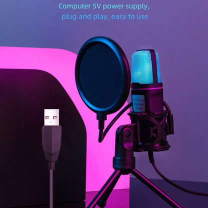 Clear full rgb lighting game computer microphone