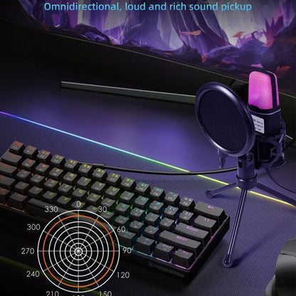 Clear full rgb lighting game computer microphone