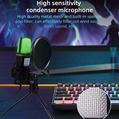 Clear full rgb lighting game computer microphone